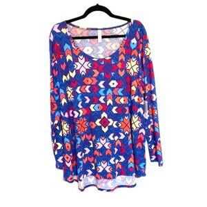 LuLaRoe Lynnae Long Sleeve Tunic Size 3XL Geometric Multicolored NWT